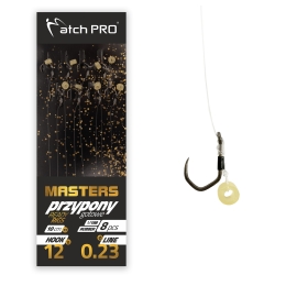 MatchPro Przypony METHOD FEEDER MASTERS RUBBER M19B Barbless 8SZT